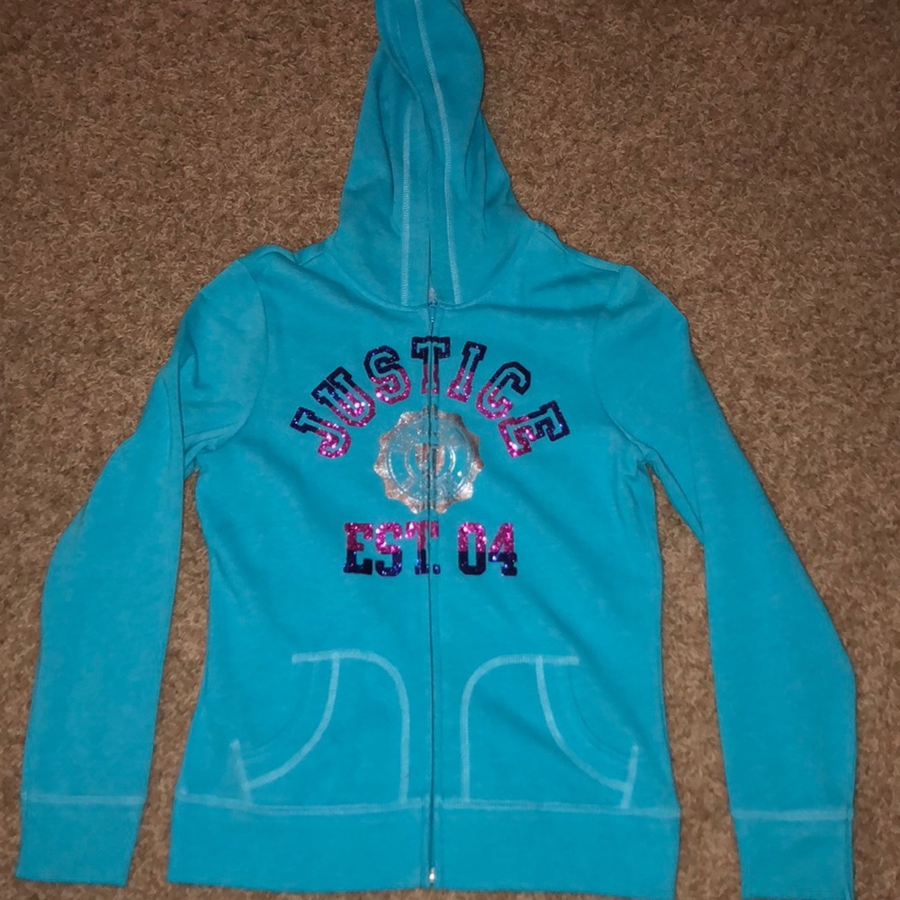 Justice Blue Zip-Up Jacket